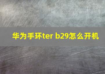 华为手环ter b29怎么开机